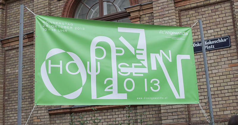 Banner Open House 2013 an der Angewandten